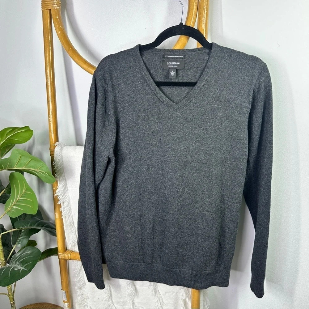 Mens Nordstrom Charcoal Grey Sweater sz L